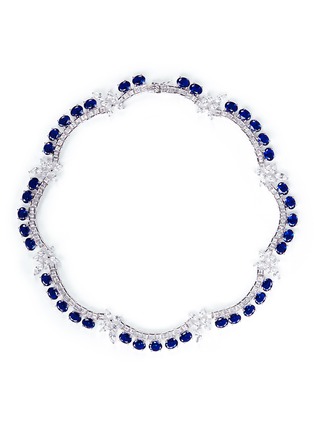 Main View - Click To Enlarge - CZ BY KENNETH JAY LANE - Oval cut cubic zirconia floral necklace