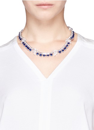 Figure View - Click To Enlarge - CZ BY KENNETH JAY LANE - Oval cut cubic zirconia floral necklace
