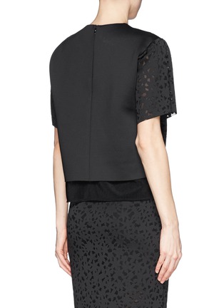 Back View - Click To Enlarge - MO&CO. EDITION 10 - Floral cutout neoprene top