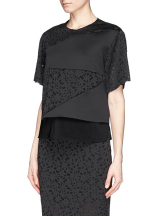 Front View - Click To Enlarge - MO&CO. EDITION 10 - Floral cutout neoprene top