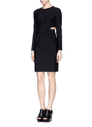 Figure View - Click To Enlarge - MO&CO. EDITION 10 - Faux wrap front cutout dress