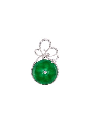 Main View - Click To Enlarge - SAMUEL KUNG - Diamond jade cutout swirl pendant
