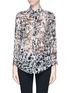 Main View - Click To Enlarge - CARVEN - 'Chemise' engraving print silk shirt