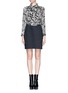 Main View - Click To Enlarge - CARVEN - Engraving print wrap front silk dress