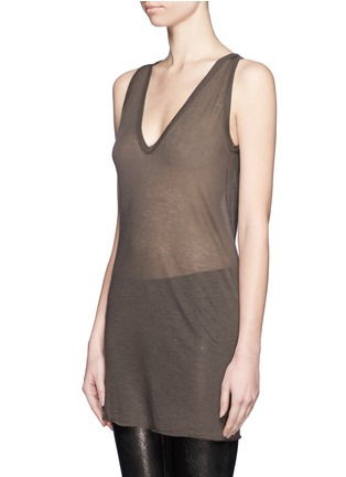 Front View - Click To Enlarge - RICK OWENS LILIES - Raw-edge tank top