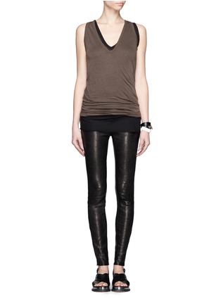 Figure View - Click To Enlarge - RICK OWENS LILIES - Raw-edge tank top