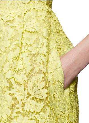 Detail View - Click To Enlarge - VALENTINO GARAVANI - Lace overlay pleated front dress