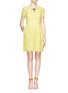Figure View - Click To Enlarge - VALENTINO GARAVANI - Lace overlay pleated front dress