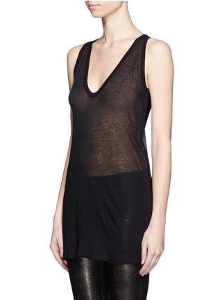 Front View - Click To Enlarge - RICK OWENS LILIES - Raw-edge tank top