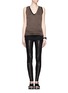 Figure View - Click To Enlarge - RICK OWENS LILIES - Raw-edge tank top