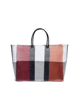 Main View - Click To Enlarge - TRUSS - Large colourblock woven PVC tote