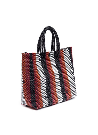 Detail View - Click To Enlarge - TRUSS - Small stripe woven PVC crossbody tote