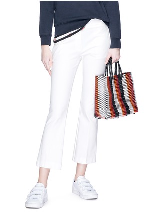 Figure View - Click To Enlarge - TRUSS - Small stripe woven PVC crossbody tote