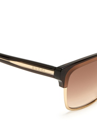 Detail View - Click To Enlarge - GUCCI - Plastic brow bar sunglasses