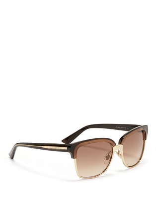 Figure View - Click To Enlarge - GUCCI - Plastic brow bar sunglasses