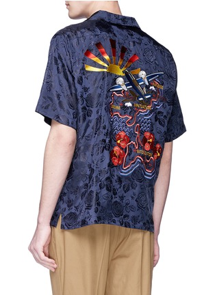Back View - Click To Enlarge - STELLA MCCARTNEY - 'Ron Rose' graphic embroidered short sleeve shirt