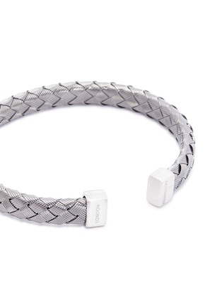 Detail View - Click To Enlarge - TATEOSSIAN - 'Bamboo' woven effect rhodium silver cuff