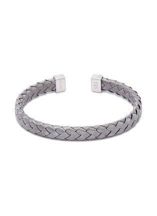Main View - Click To Enlarge - TATEOSSIAN - 'Bamboo' woven effect rhodium silver cuff