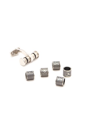 Detail View - Click To Enlarge - TATEOSSIAN - 'Lucky Me' rhodium-plated silver cufflinks