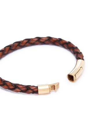Detail View - Click To Enlarge - TATEOSSIAN - Braided leather 18k gold bracelet