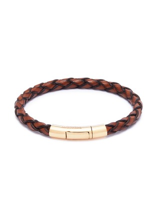 Main View - Click To Enlarge - TATEOSSIAN - Braided leather 18k gold bracelet