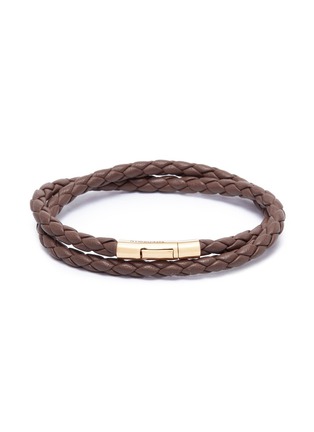 Main View - Click To Enlarge - TATEOSSIAN - Double wrap braided leather 18k gold bracelet