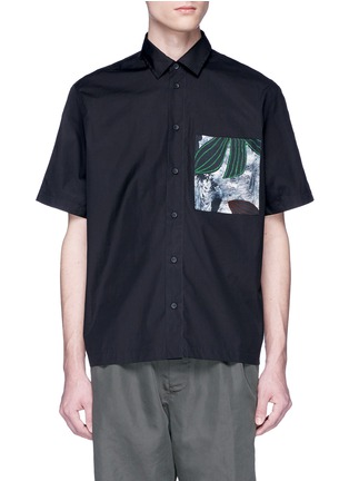 Main View - Click To Enlarge - OAMC - 'Voodoo' contrast pocket short sleeve shirt