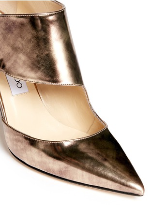 Detail View - Click To Enlarge - JIMMY CHOO - 'Herald' antique mirror leather side strap pumps