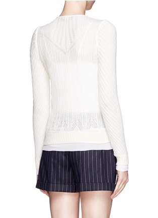 Back View - Click To Enlarge - ALEXANDER MCQUEEN - Wool-silk open knit cardigan