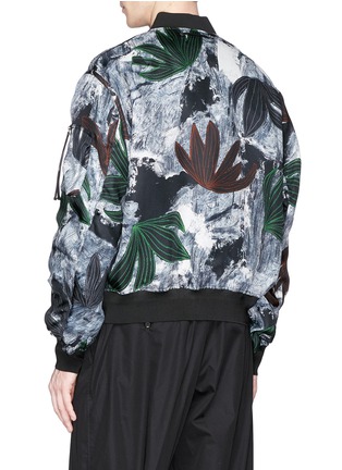 Back View - Click To Enlarge - OAMC - Floral print silk bomber jacket