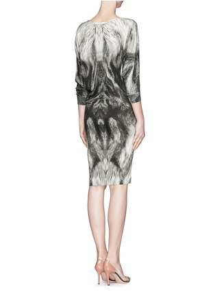 Back View - Click To Enlarge - ALEXANDER MCQUEEN - Fox print wool dress