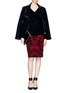 Figure View - Click To Enlarge - ALEXANDER MCQUEEN - Rose jacquard wool-silk skirt