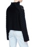 Back View - Click To Enlarge - CHRIS RAN LIN - Cable knit panel wool sweater