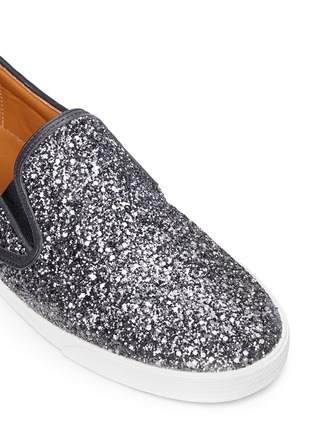 Detail View - Click To Enlarge - JIMMY CHOO - 'Demi' coarse glitter slip-ons