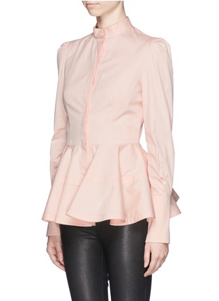 Front View - Click To Enlarge - ALEXANDER MCQUEEN - Ruffle peplum blouse
