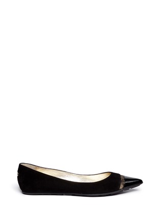 Main View - Click To Enlarge - JIMMY CHOO - 'Ginny' lace trim suede flats