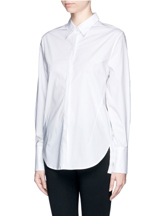 Front View - Click To Enlarge - 3.1 PHILLIP LIM - Bar cufflink darted combo shirt