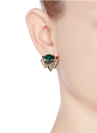 Figure View - Click To Enlarge - IOSSELLIANI - Pyramid crystal earrings