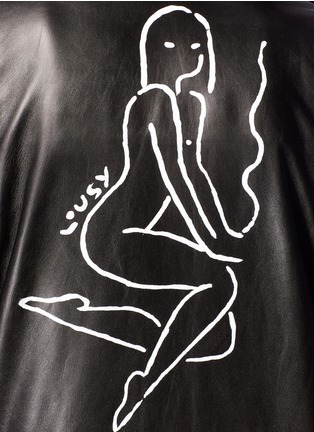 Detail View - Click To Enlarge - LOUSY X LANE CRAWFORD - Hand painted woman lambskin leather bomber jacket