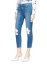 Front View - Click To Enlarge - L'AGENCE - 'Marcelle' ripped cropped skinny jeans