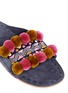 Detail View - Click To Enlarge - FIGUE SHOES - 'Maya Noona' pompom embroidered suede slide sandals