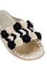 Detail View - Click To Enlarge - FIGUE SHOES - 'River Noona' pompom chevron stripe slide sandals
