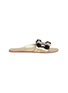 Main View - Click To Enlarge - FIGUE SHOES - 'River Noona' pompom chevron stripe slide sandals