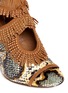 Detail View - Click To Enlarge - AQUAZZURA - 'Sexy Fringe' stud snakeskin sandals