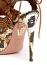 Detail View - Click To Enlarge - AQUAZZURA - 'Sexy Fringe' stud snakeskin sandals