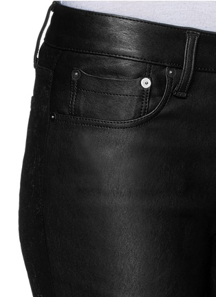 Detail View - Click To Enlarge - HELMUT LANG - Leather combo stretch jeans