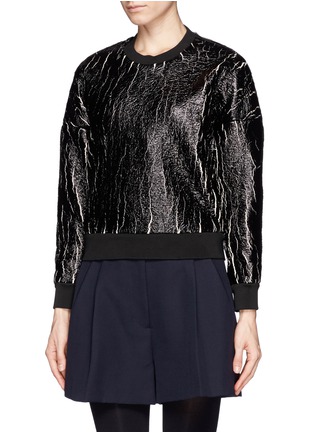 Front View - Click To Enlarge - 3.1 PHILLIP LIM - Cracked coated plush sweatshirt