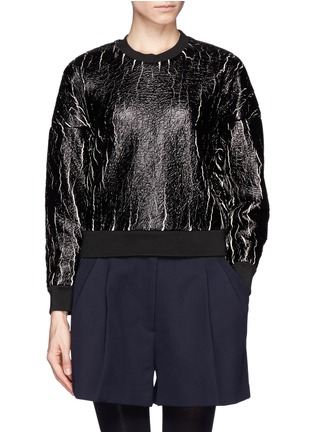 Main View - Click To Enlarge - 3.1 PHILLIP LIM - Cracked coated plush sweatshirt