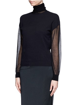 Front View - Click To Enlarge - 3.1 PHILLIP LIM - Sheer sleeve turtleneck