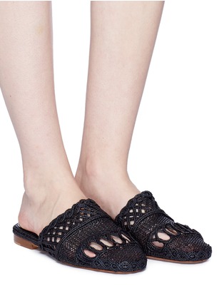 Figure View - Click To Enlarge - 10380 - 'Raffia I' woven slides